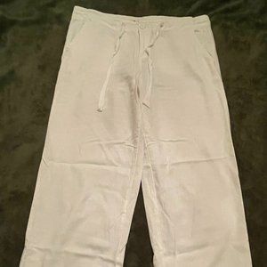 Calvin Klein White Linen Capris